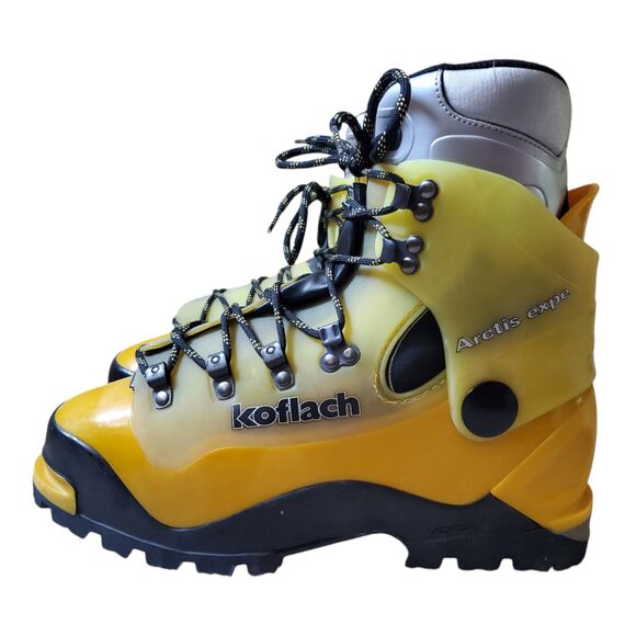 Koflach Arctis Expe Plastic Boots Men US 9 Mountaineering Cold Weather Yellow - Picture 1 of 15